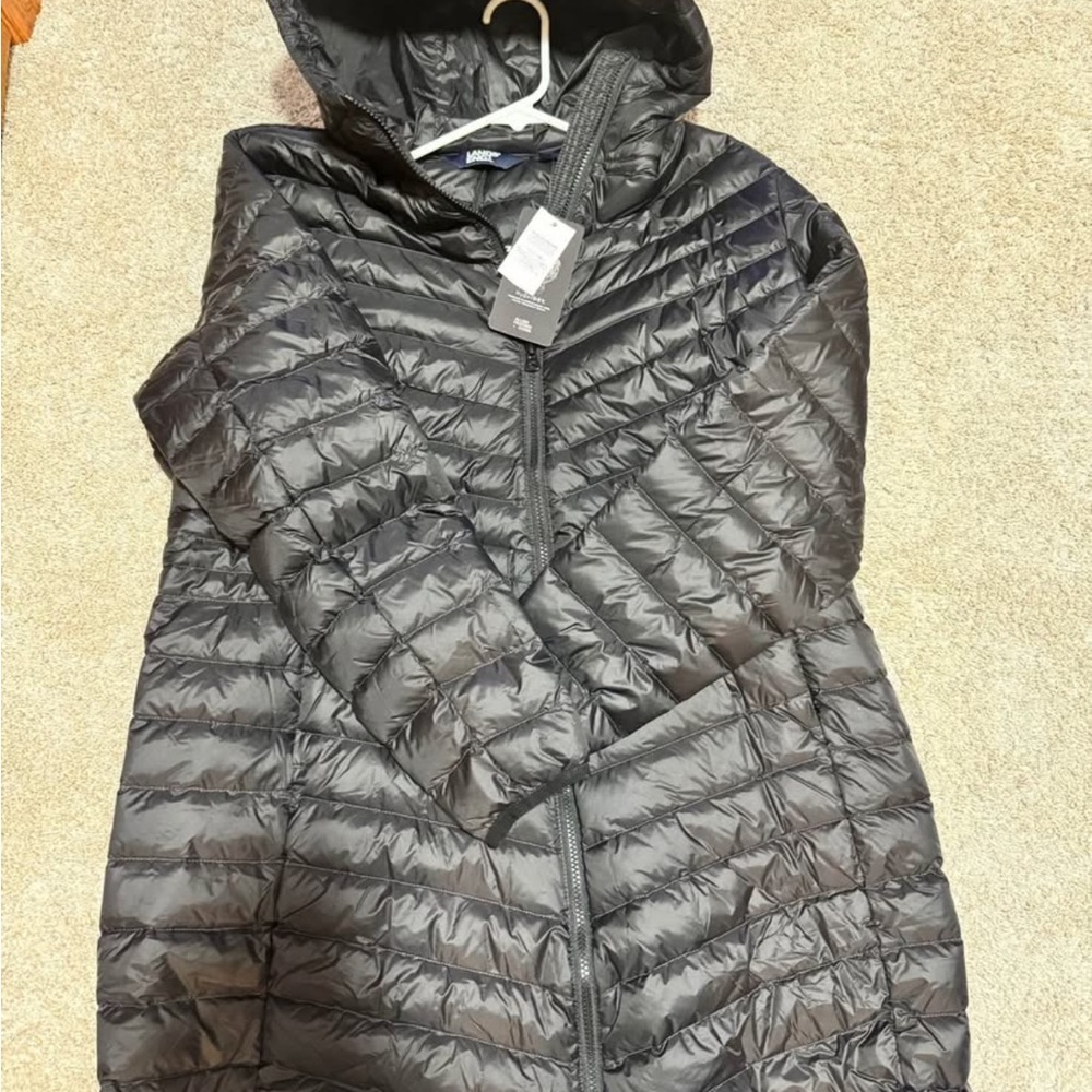 Lands' End Red, Navy and Black Down Jacket Bundle - nwt, 3 jackets
